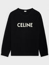 Logo Oversized Wool Knit Top Black - CELINE - BALAAN 2