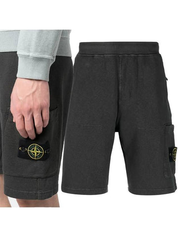 Logo Wapen Cotton Shorts Black 64060 - STONE ISLAND - BALAAN 1