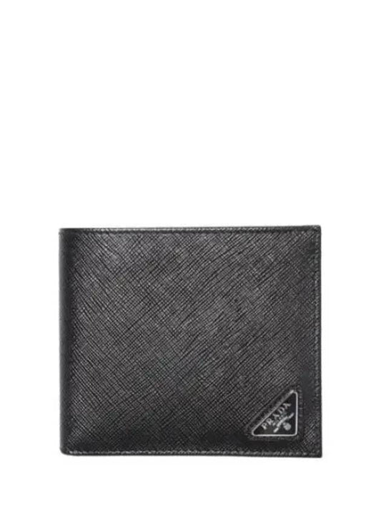 Saffiano triangle logo half wallet men - PRADA - BALAAN 1