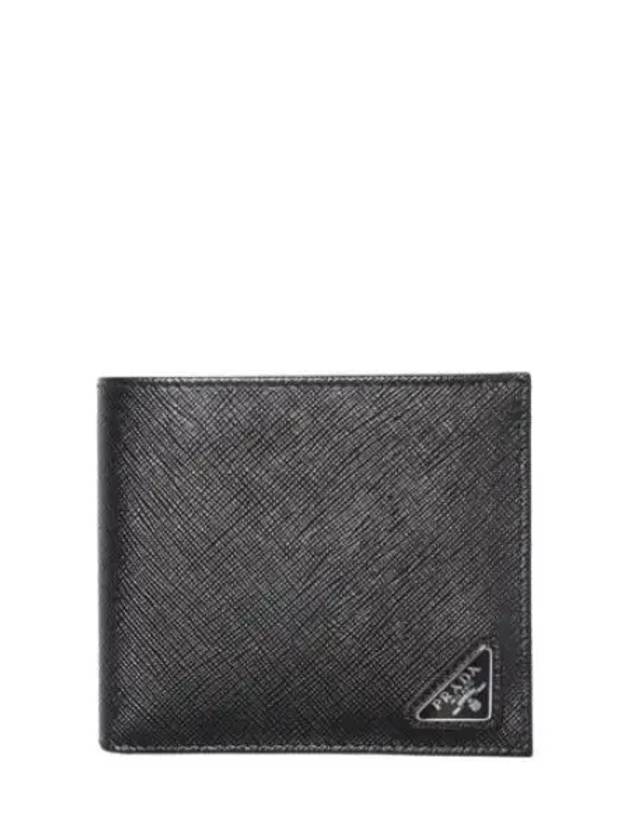 Saffiano triangle logo bi fold wallet - PRADA - BALAAN 1