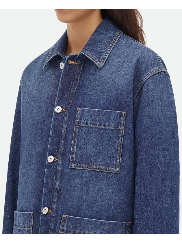 Washed Medium Denim Jacket Mid Blue - BOTTEGA VENETA - BALAAN 3