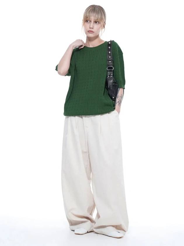 Women s LCRHK GN Linen Cable Round Half Knit Green - CHANCE'S NOI - BALAAN 4