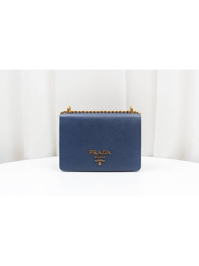 Saffiano gold chain shoulder bag blue 1BD133 - PRADA - BALAAN 2