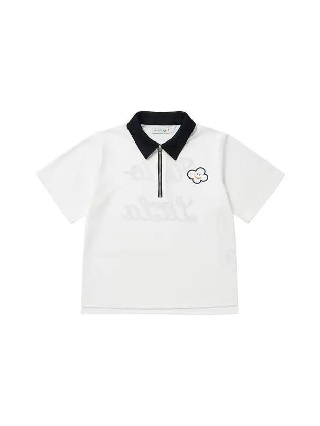 Hello LaLa Zip-Up Polo Shirt Black White - LALA SMILE - BALAAN 1