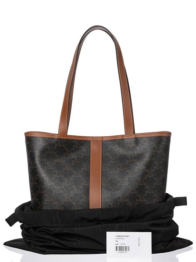 Triomphe Canvas Calfskin Tote Bag Brown Black - CELINE - BALAAN 7