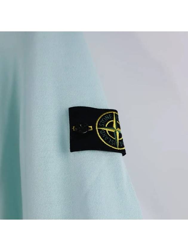 Logo Patch Round Neck Knit Top Aqua - STONE ISLAND - BALAAN 3