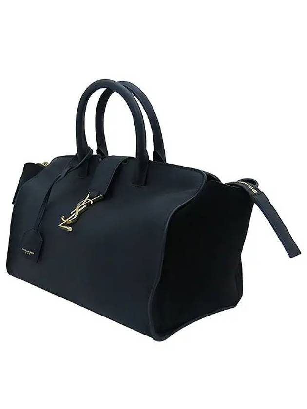 YSL Yip 436832 Gold logo decoration black leather monogram cabas small tote bag shoulder strap 2WAY - SAINT LAURENT - BALAAN 3