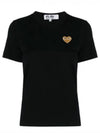 Small Gold Heart Wappen Patch Short Sleeve T-Shirt Black P1 T215 1 - COMME DES GARCONS - BALAAN 2