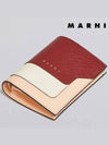 Saffiano Leather Color Block Half Wallet Red - MARNI - BALAAN 5