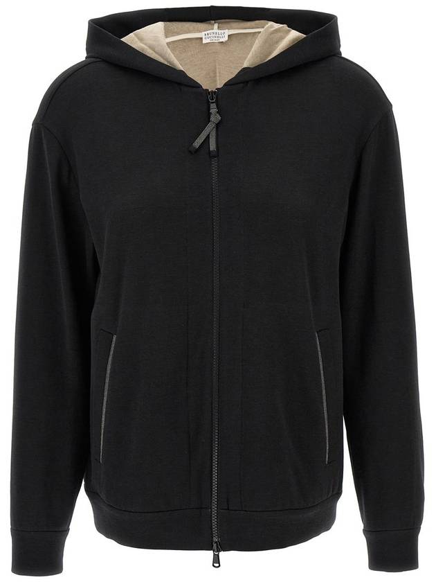 Insert cotton hooded zip-up - BRUNELLO CUCINELLI - BALAAN 2