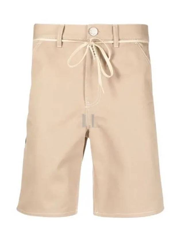 Logo Patch Cotton Cargo Shorts Beige - MARNI - BALAAN 2