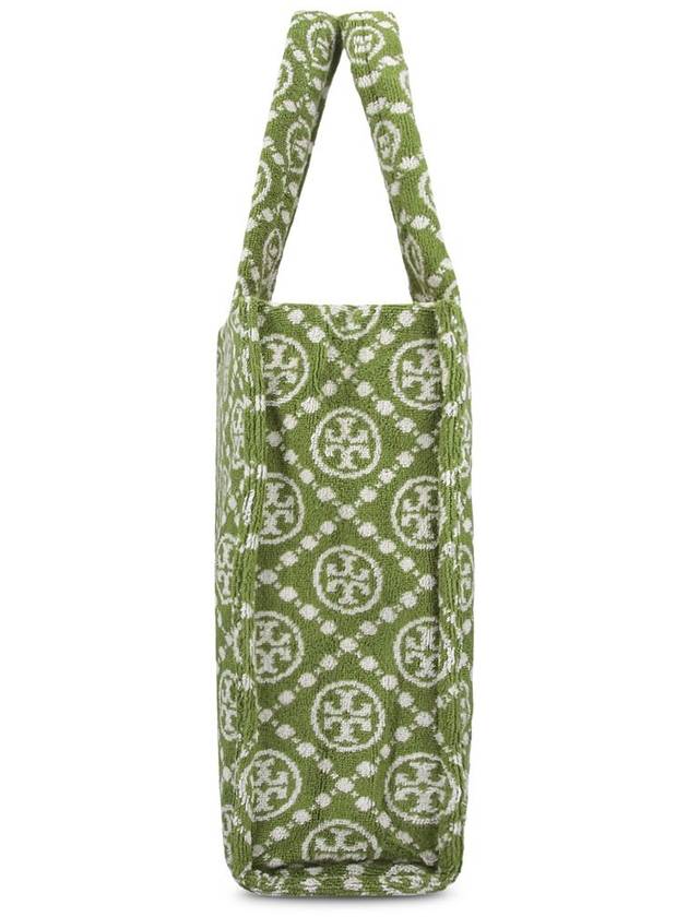 Terry T Monogram Tote Bag Green - TORY BURCH - BALAAN 6