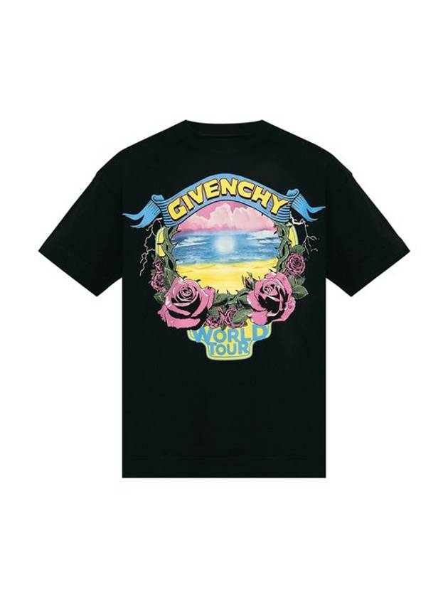 World Tour Cotton Short Sleeve T-Shirt Black - GIVENCHY - BALAAN 1