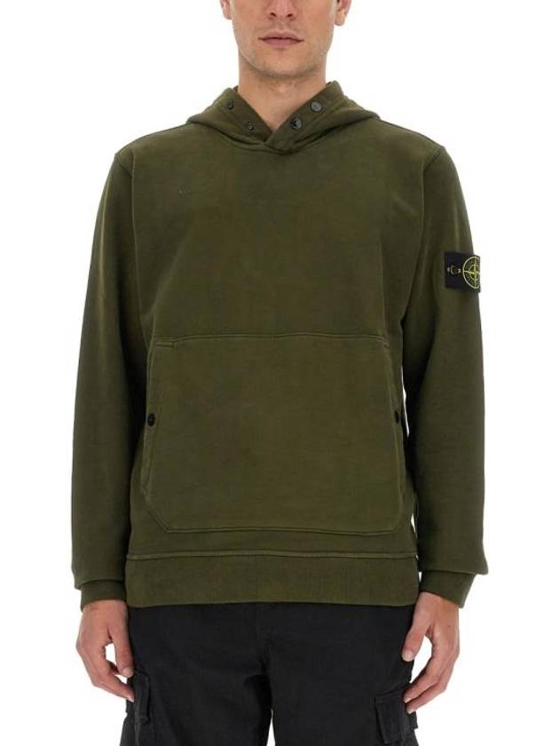 Garment Dyed Hoodie Khaki - STONE ISLAND - BALAAN 1