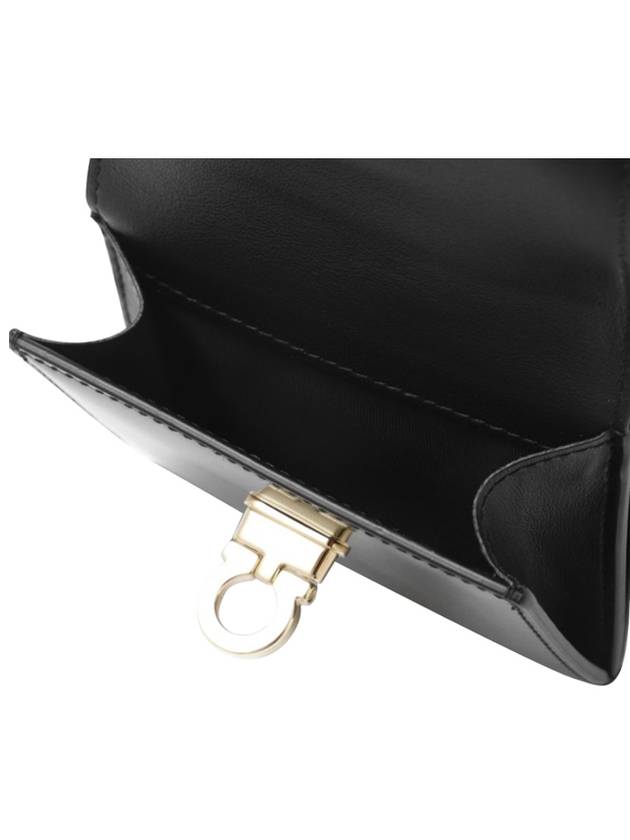 Gancini Compact Half Wallet Black - SALVATORE FERRAGAMO - BALAAN 8