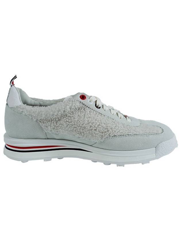 Shearling Tech Runner Low Top Sneakers White - THOM BROWNE - BALAAN 3