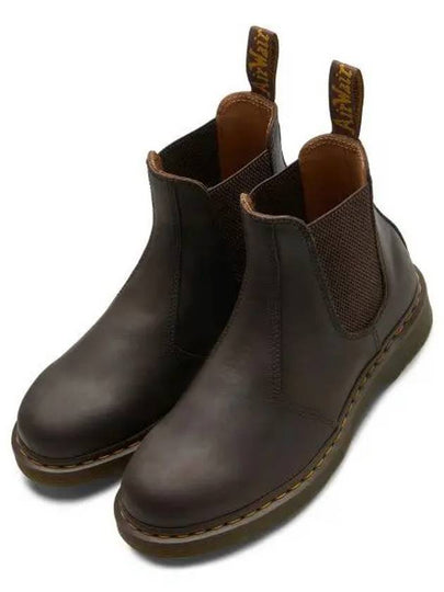 Yellow Stitch Crazy Horse Leather Chelsea Boots Brown - DR. MARTENS - BALAAN 2