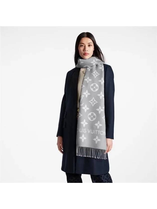 LV Essential Monogram Wool Scarf Light Grey - LOUIS VUITTON - BALAAN 7