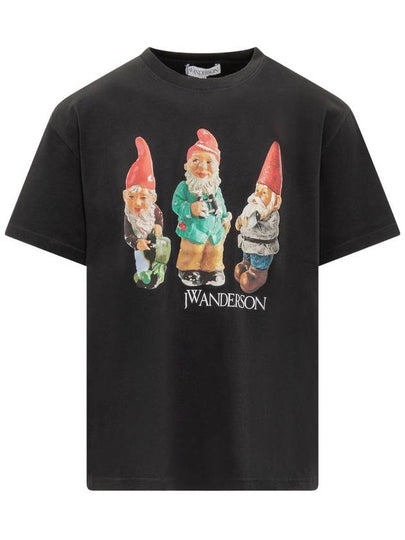 Gnome Trio Print Short Sleeve T Shirt Black - JW ANDERSON - BALAAN 2