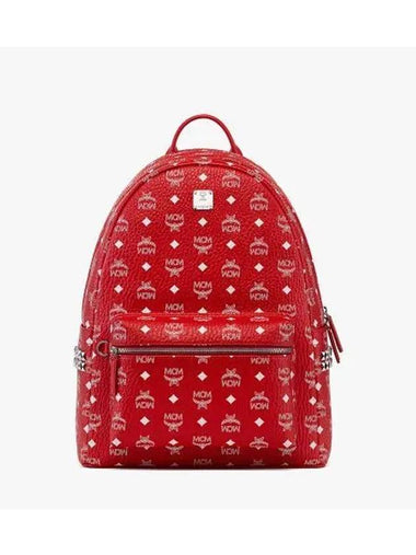 Stark Side Stud Visetos Backpack Red - MCM - BALAAN 1