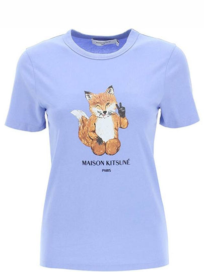 All Right Fox Printing Cotton Short Sleeve T-Shirt Provence Blue - MAISON KITSUNE - BALAAN 2