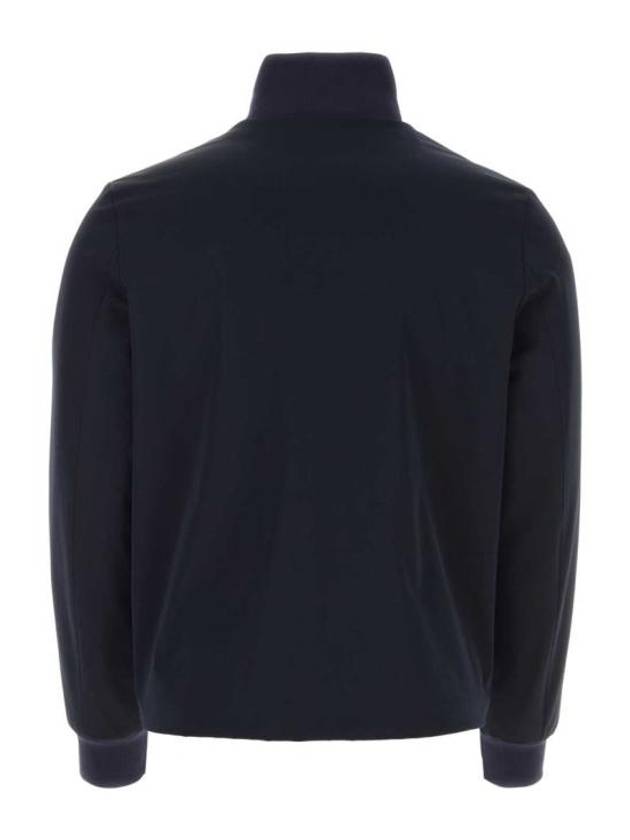 Triangle Logo Stretch Zip Up Jacket Navy - PRADA - BALAAN 3