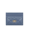 Jolie Freesia Card Holder Cannage Lambskin Denim Blue S3103UNJB M90B - DIOR - BALAAN 1