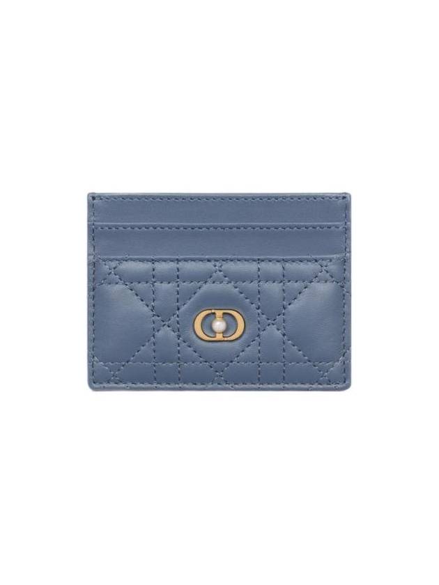 Jolie Freesia Card Holder Cannage Lambskin Denim Blue S3103UNJB M90B - DIOR - BALAAN 1