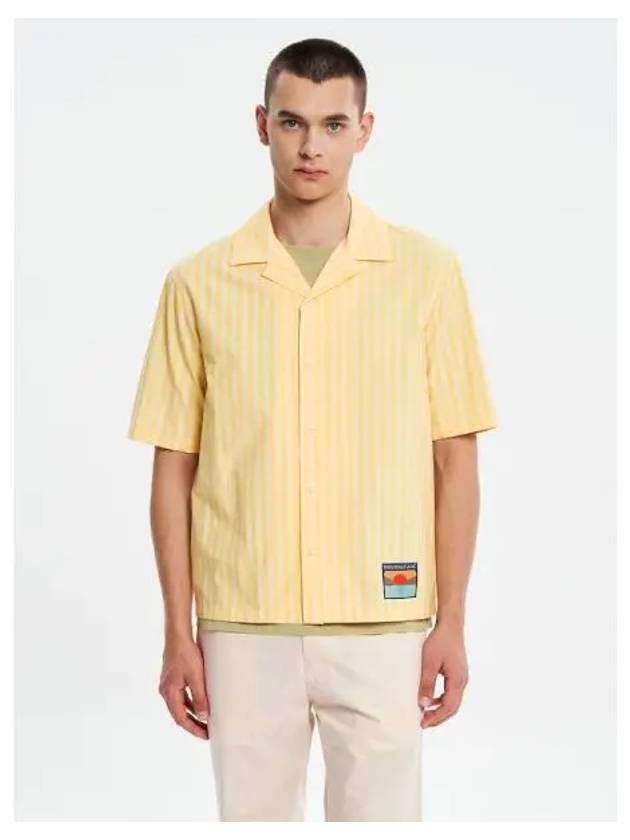 Men s Resort Shirt Blouse Southern Light Yellow Striped Domestic Product - MAISON KITSUNE - BALAAN 1