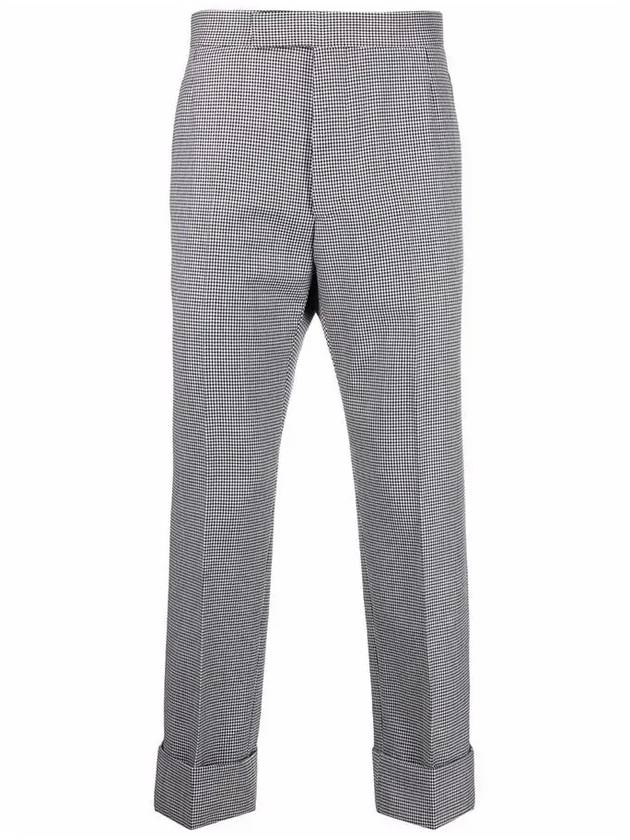 Herringbone Backstrap Wool Straight Pants Grey - THOM BROWNE - BALAAN 3