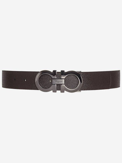 Gancini Reversible Adjustable Leather Belt Black - SALVATORE FERRAGAMO - BALAAN 2