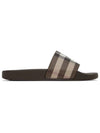 Check Print Slide Slippers Brown - BURBERRY - BALAAN 2