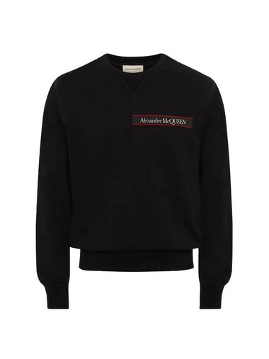 Logo Tape Detail Sweatshirt Black - ALEXANDER MCQUEEN - BALAAN 1