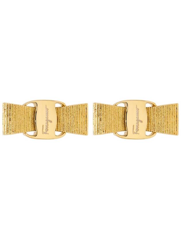 Vara Ribbon Earrings Gold - SALVATORE FERRAGAMO - BALAAN 1