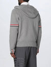 Cotton Milano Armband Zip Up Hoodie Light Grey - THOM BROWNE - BALAAN 7