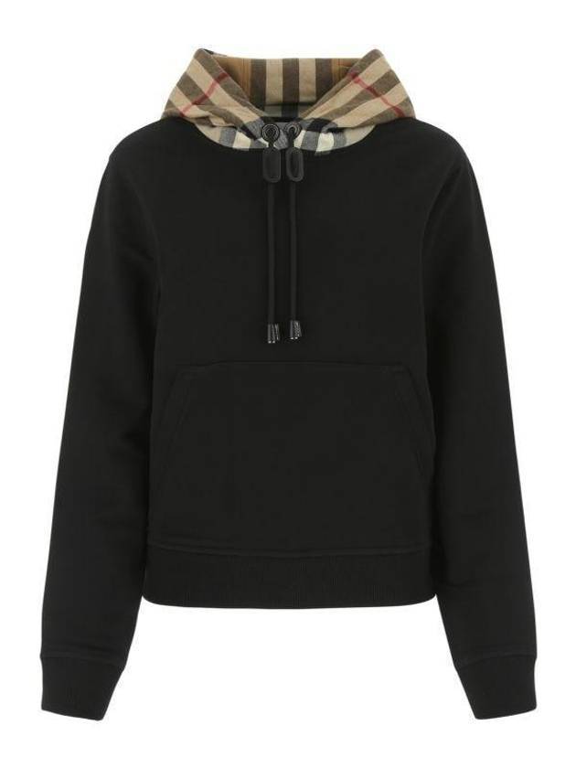 Vintage Check Hooded Top Black - BURBERRY - BALAAN 1