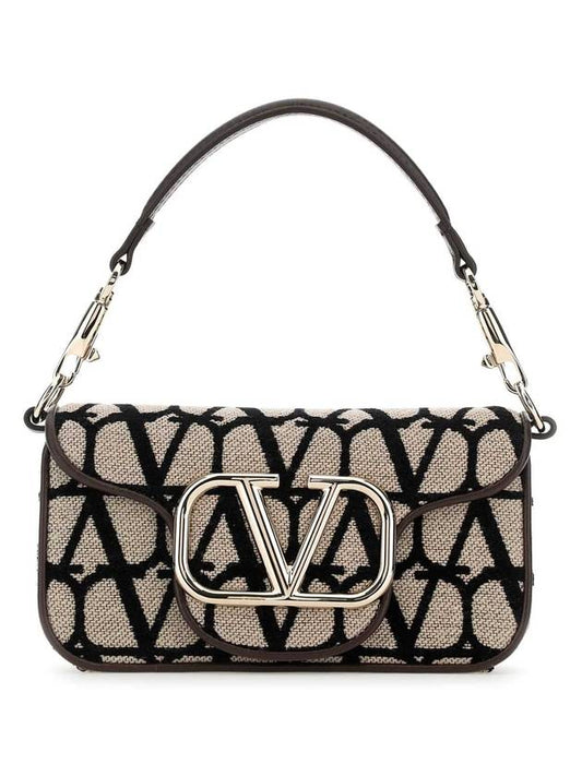 V logo signature iconograph shoulder bag black beige - VALENTINO - 1