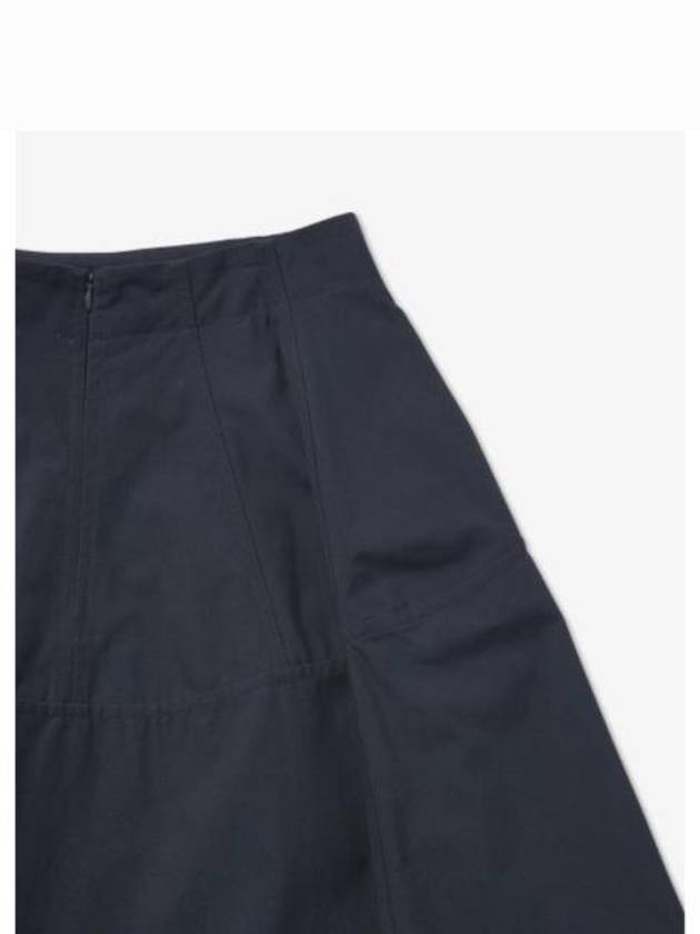 Flare Cotton Unbalanced Skirt Navy - BOTTEGA VENETA - BALAAN 5