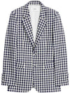 Two Button Blazer Jacket Blue Natural White - AMI - BALAAN 1