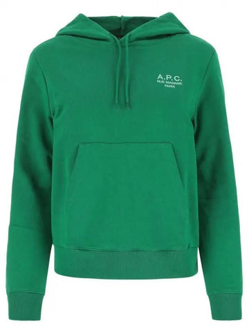 logo embroidered pocket hooded top green - A.P.C. - BALAAN 1