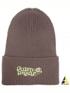 Logo Detail Cotton Beanie Grey - PALM ANGELS - BALAAN 2