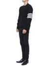 Men's 4 Bar Mr. Tom Icon Intarsia Bag Classic Merino Wool Cardigan Black - THOM BROWNE - BALAAN 5