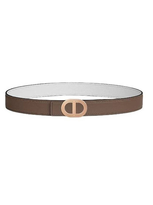 Rivage Buckle Reversible Leather Belt Grey - HERMES - BALAAN 1