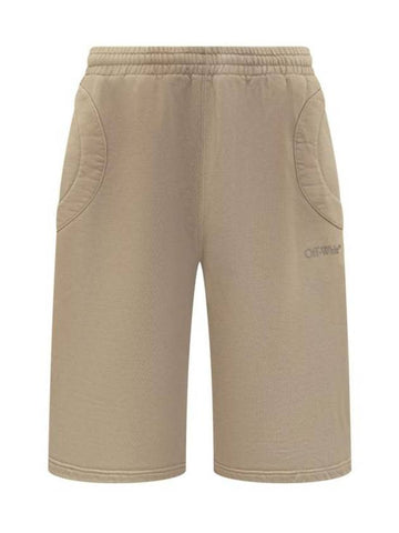 short pants OMCI017F23FLE002 6161 BEIGE - OFF WHITE - BALAAN 1