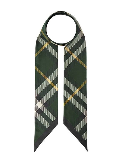 Check Silk Scarf Green - BURBERRY - BALAAN 2