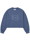 Sketch Oversized Crop Sweatshirt ASH BLUE - WEST GRAND BOULEVARD - BALAAN 2