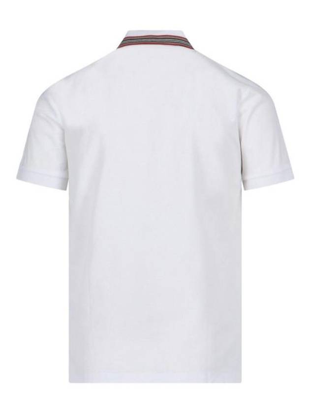 Cotton Polo Shirt White - BURBERRY - BALAAN 3