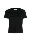 Women s T shirt Sweatshirt Curve Logo Short Sleeve RWTS0030 J20810 - LANVIN - BALAAN 1