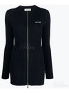 Women's Logo Knit Cardigan Short Dress Navy - MIU MIU - BALAAN 2