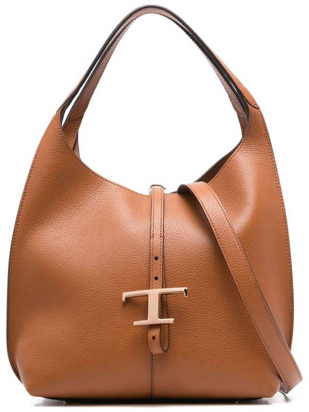 Tod'S Small T Timeless Grained Leather Shoulder Bags - TOD'S - BALAAN 1